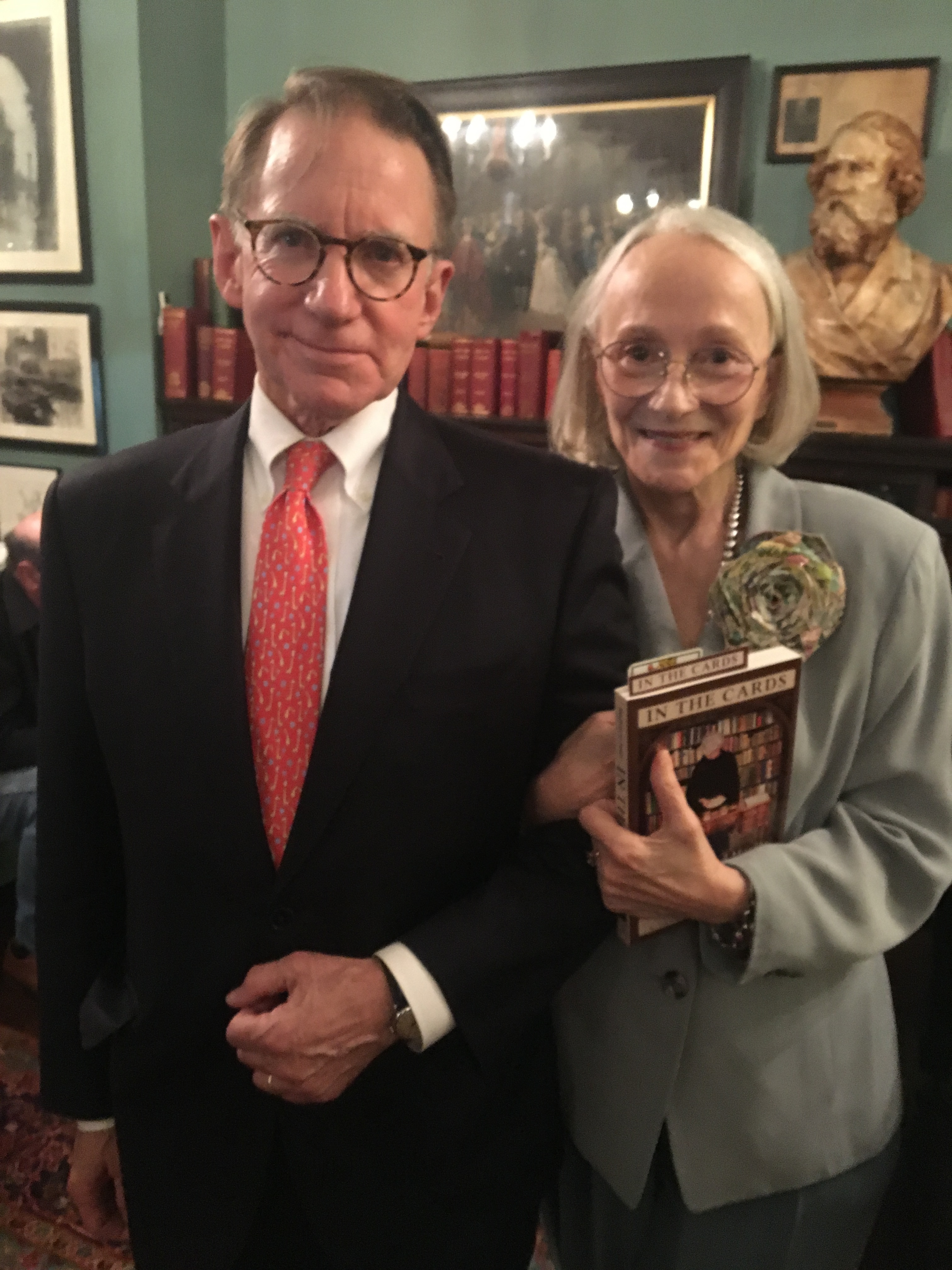Marjorie G. Jones with her Research Assistant Jonathan Jones at launch of In the Cards.